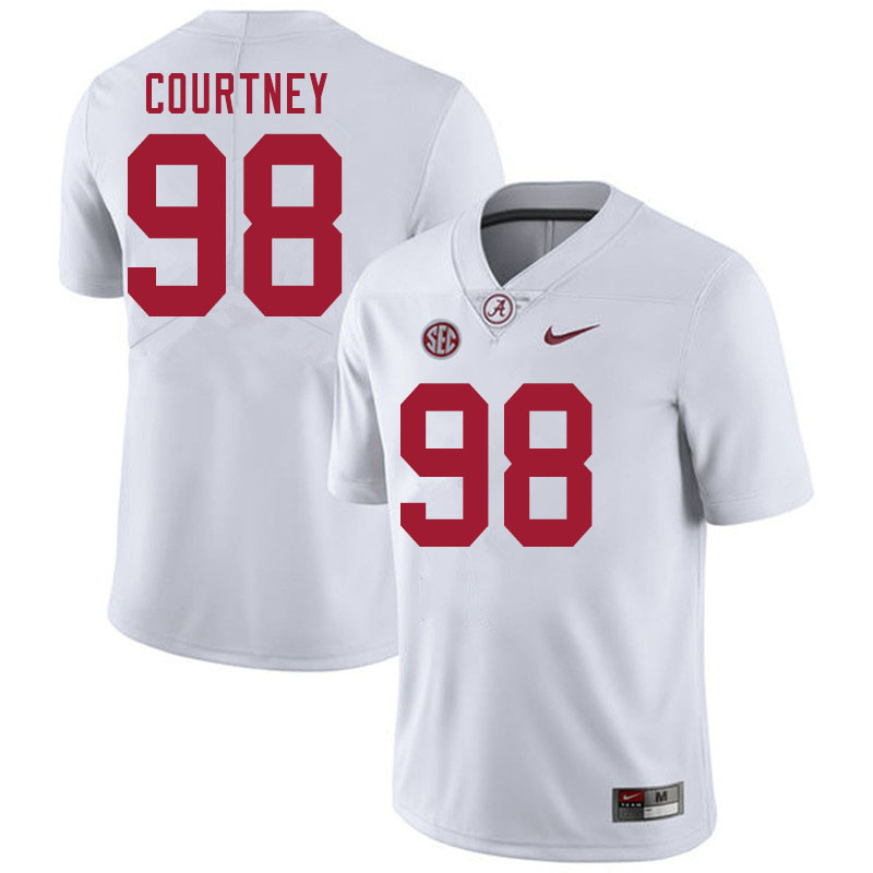 Men #98 Will Courtney Alabama White Tide College Football Jerseys Sale-White